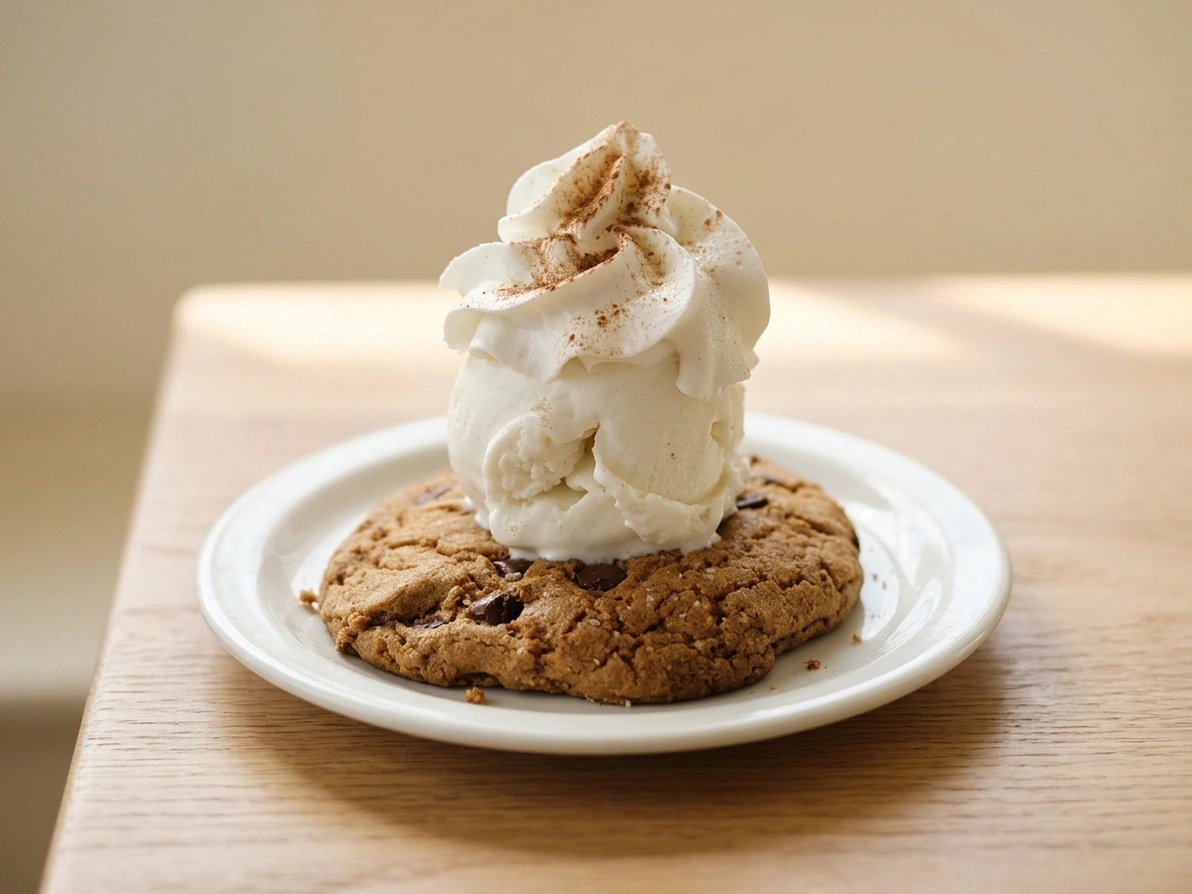 Cookie & ice cream, AI-styled real food example