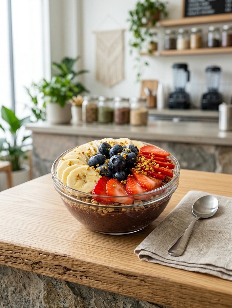 Breakfast bowl, AI-styled real food example