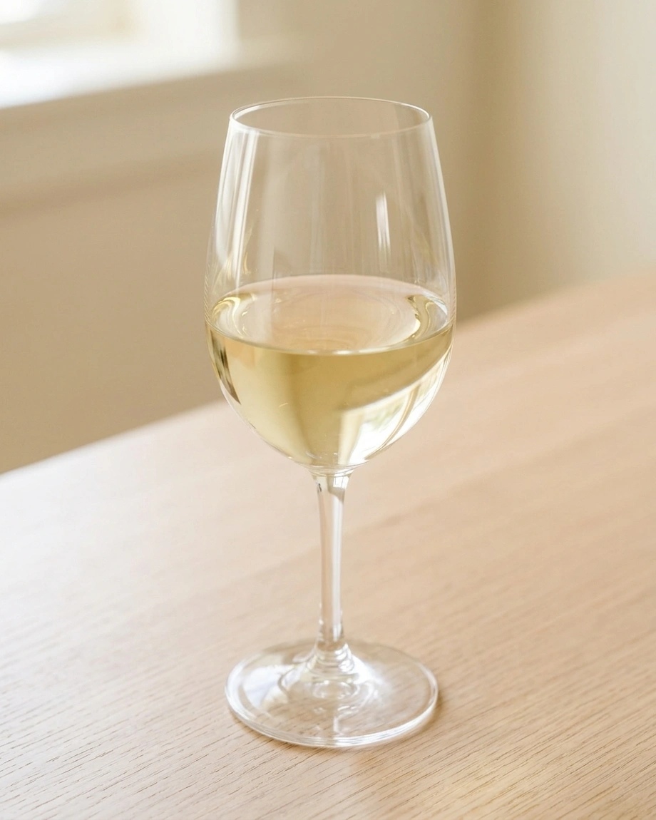 White wine, AI-styled real food example